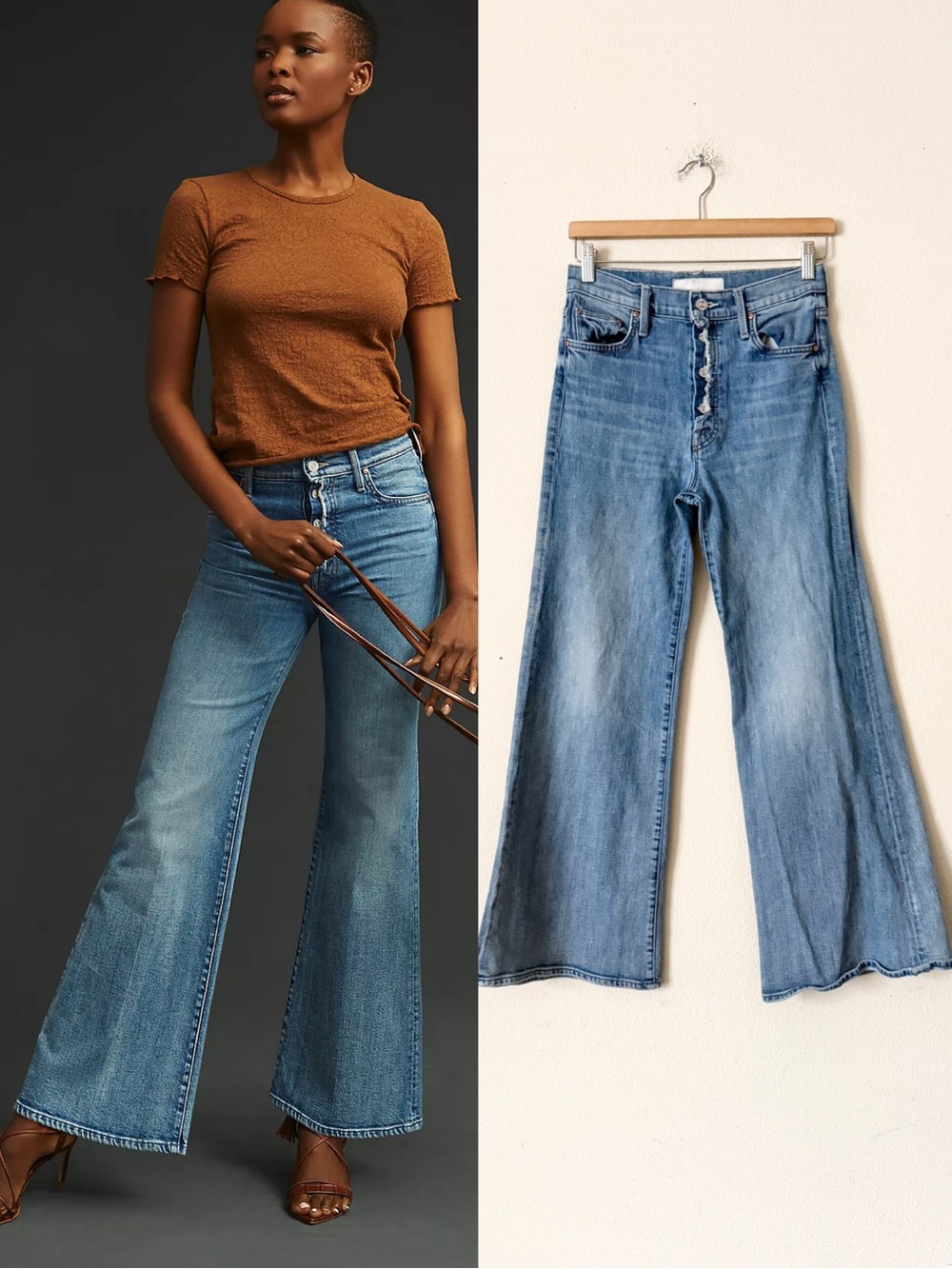 MOTHER Superior SIZE 27 The Fly Cut Tomcat Roller high rise wide leg jeans